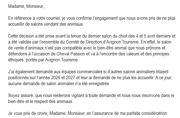 Fin des salons du chiot à Avignon